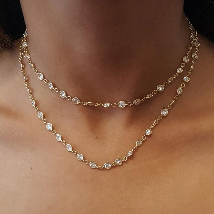 tiny diamonds necklace